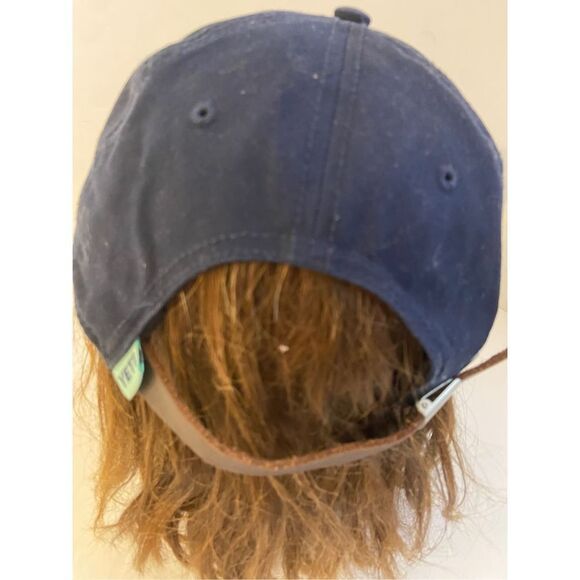 Yeti cooler baseball cap hat navy leather adjustable strap - Picture 2 of 6